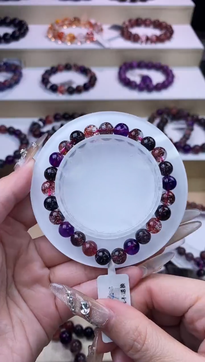 【闪购商品】水晶手链未镶嵌黑加仑超七单圈7m+