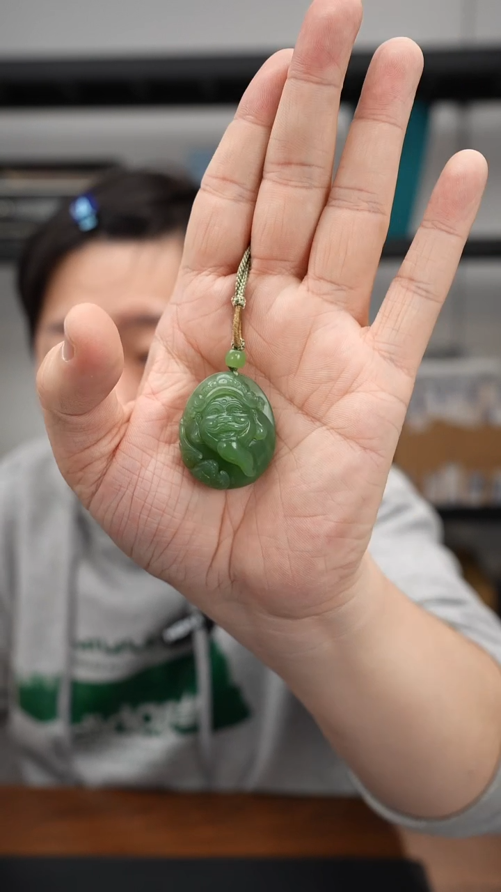 未镶嵌和田玉挂件1226DJ200老坑碧玉财神挂件