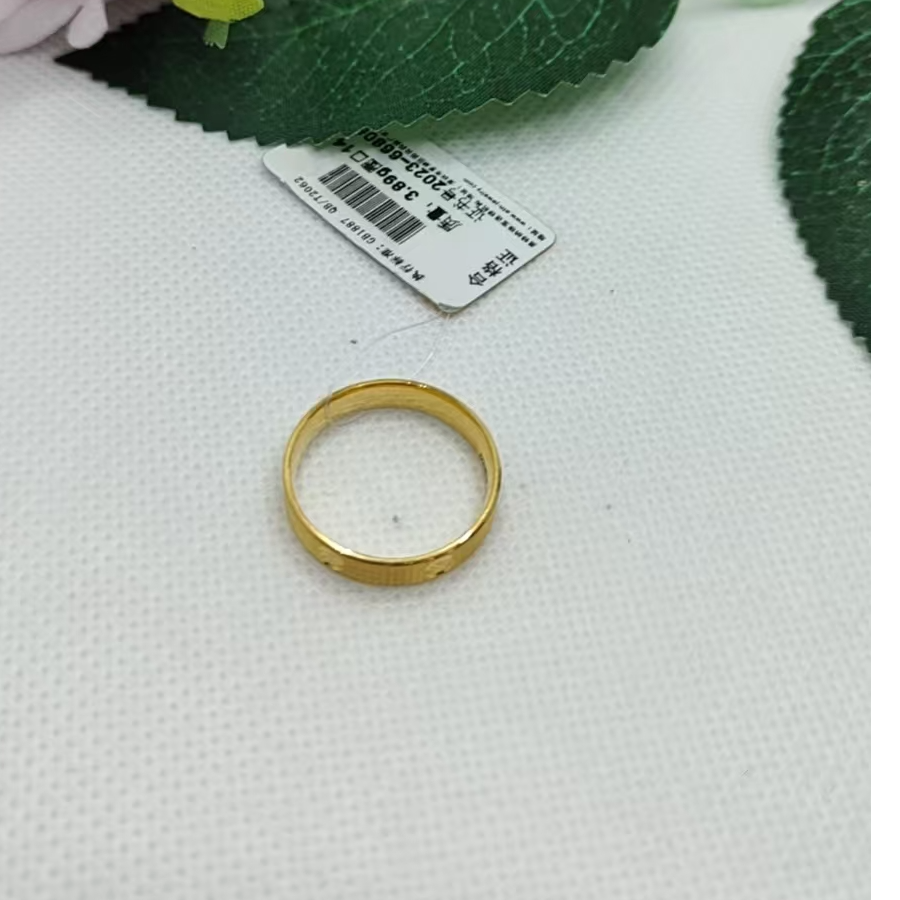 红飞珠宝足金戒指