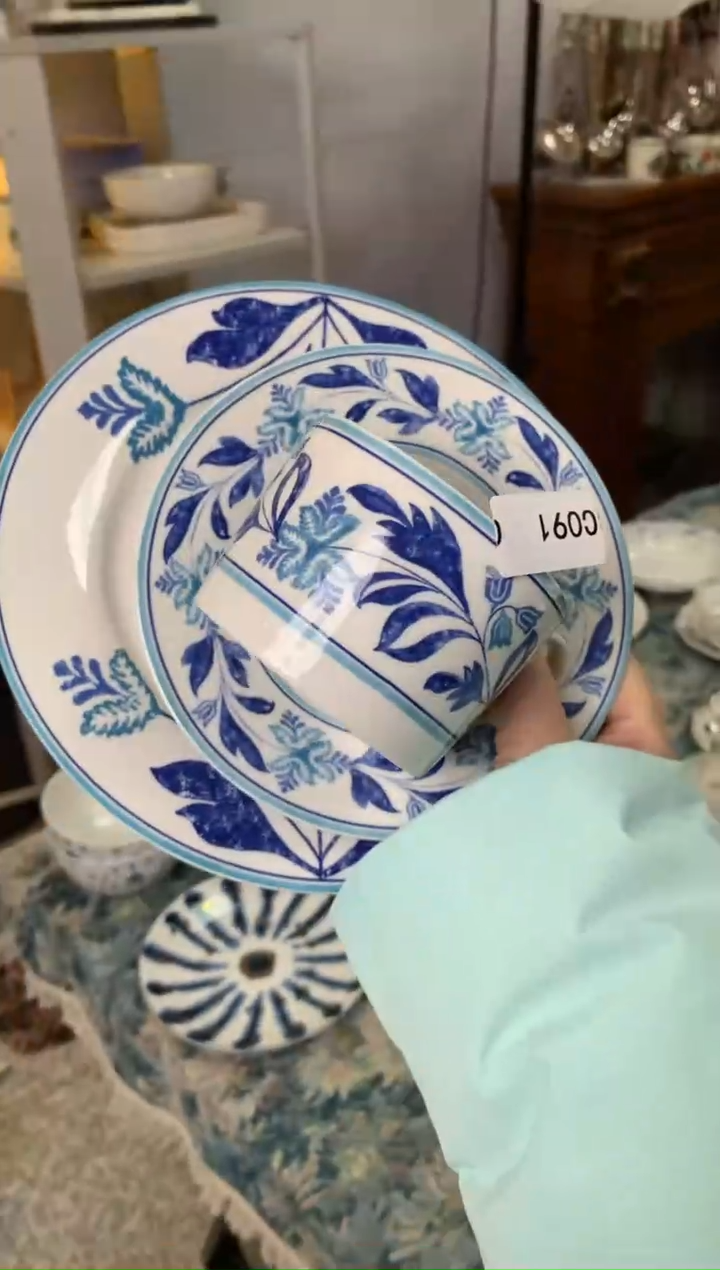 【闪购商品】瓷片陶瓷原单CC091餐具三件套