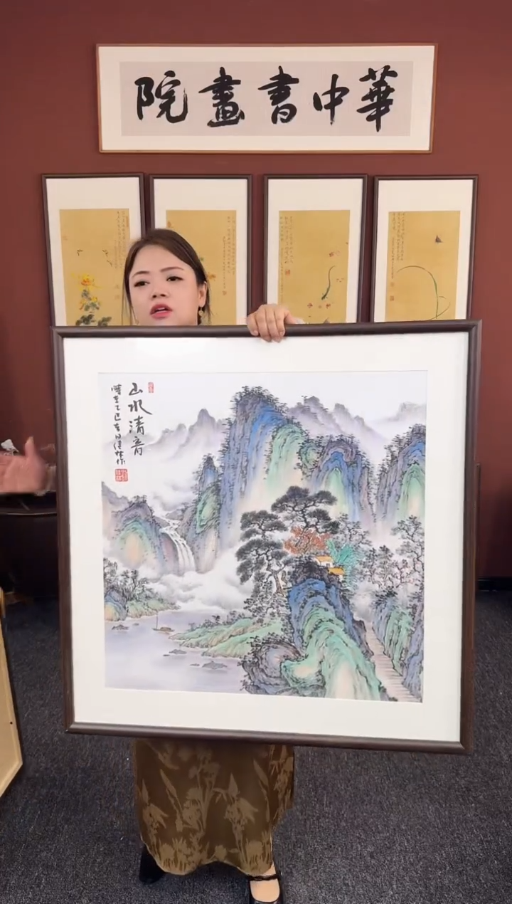 国画山水80*80绘画作品