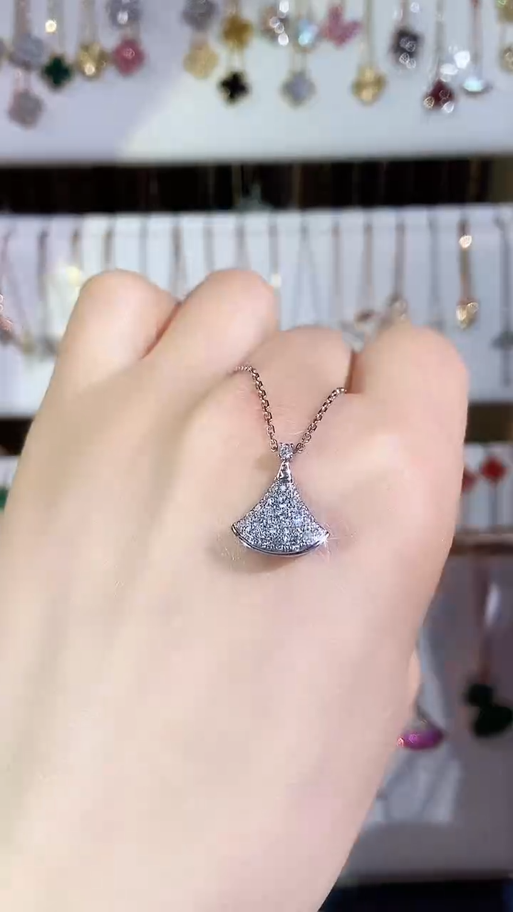 【闪购商品】钻石套链18K金镶嵌钻石K白