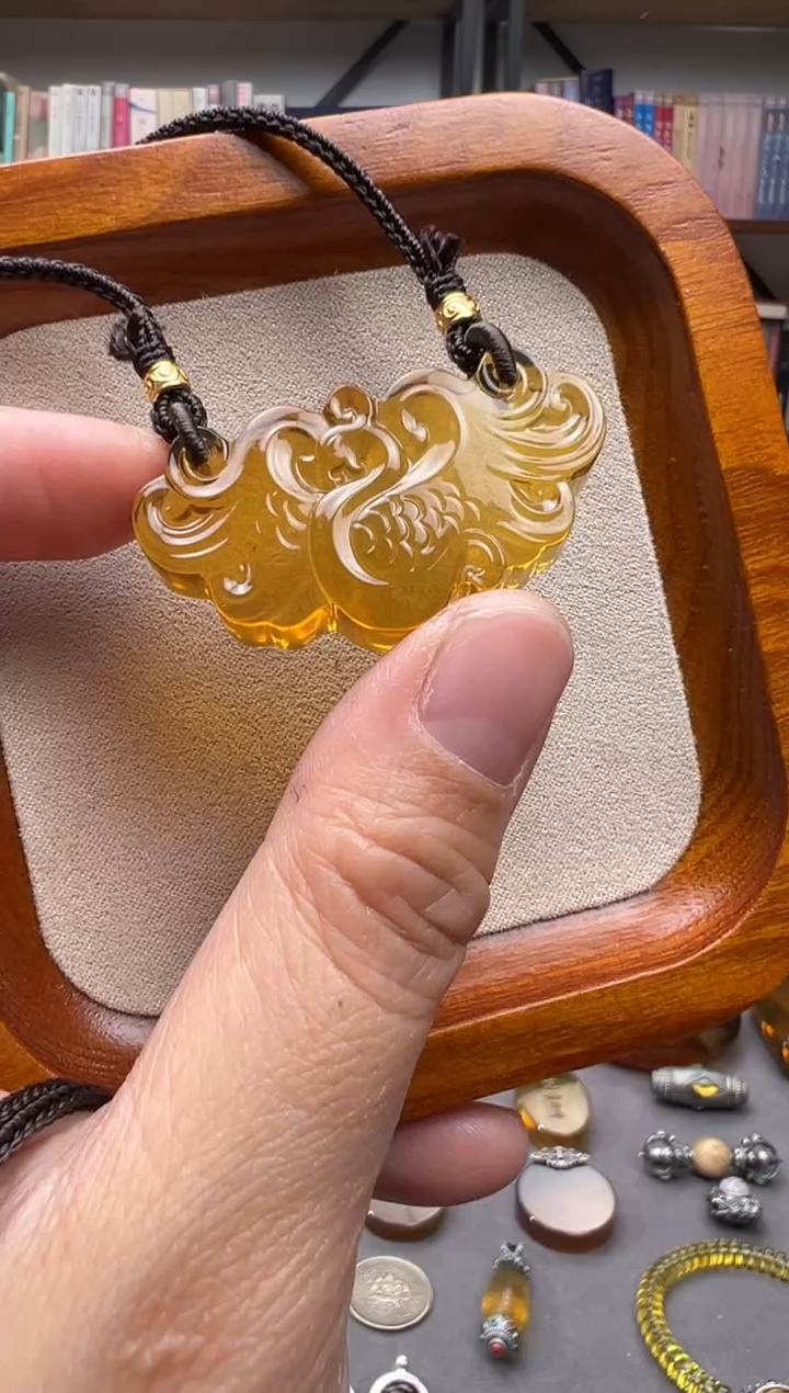 【闪购商品】琥珀颈饰未镶嵌凤凰吊坠