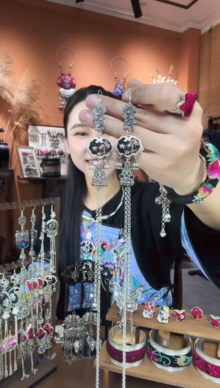 刺绣纯手工民族风耳环