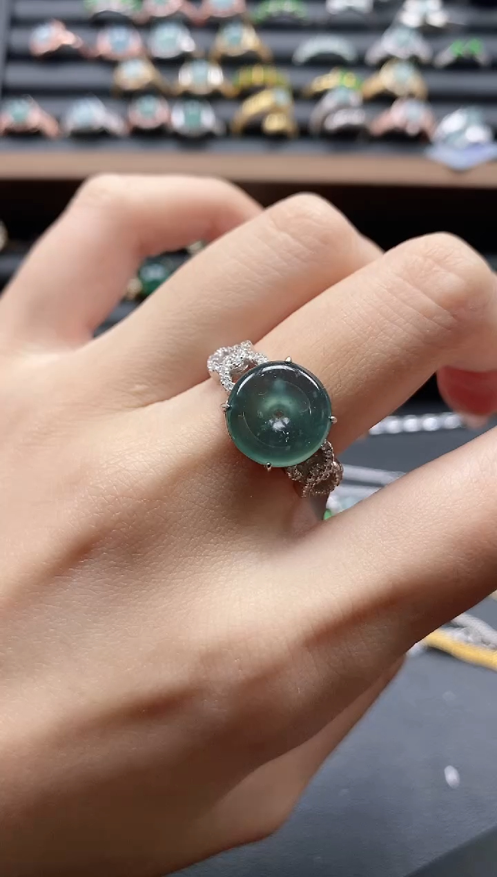 【闪购商品】翡翠戒指银S925镶嵌15151