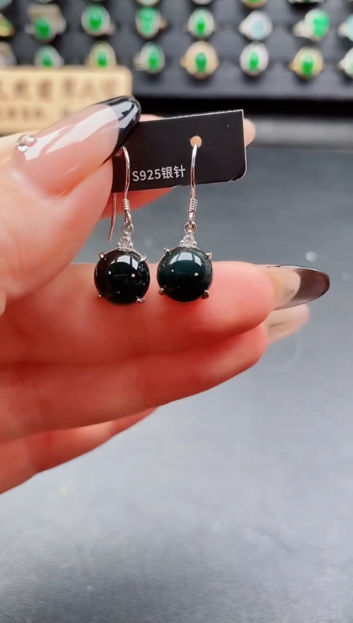 银S925镶嵌戒指翡翠1