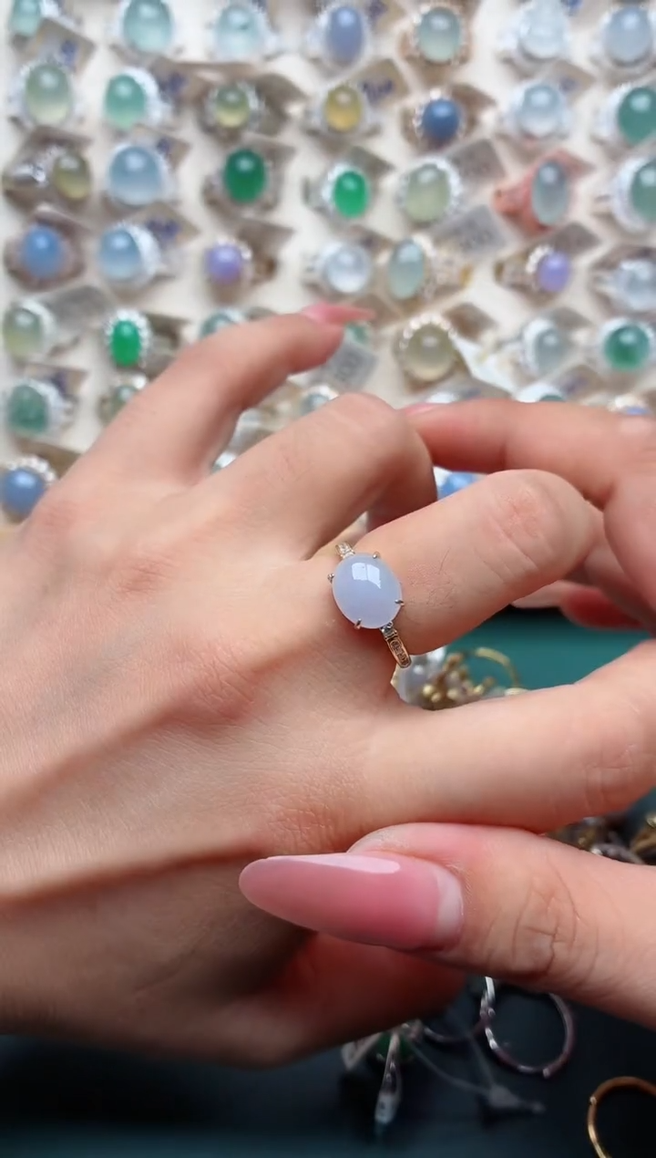 银S925镶嵌戒指翡翠.