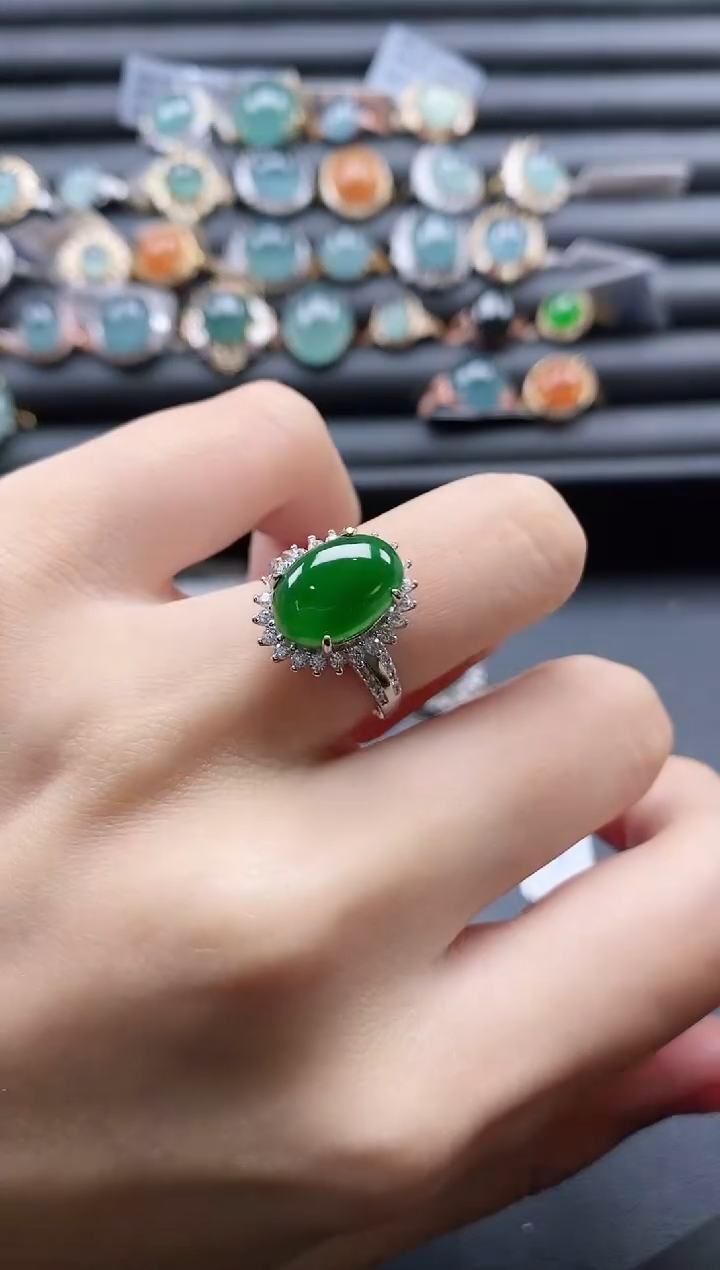 【闪购商品】翡翠戒指银S925镶嵌1111