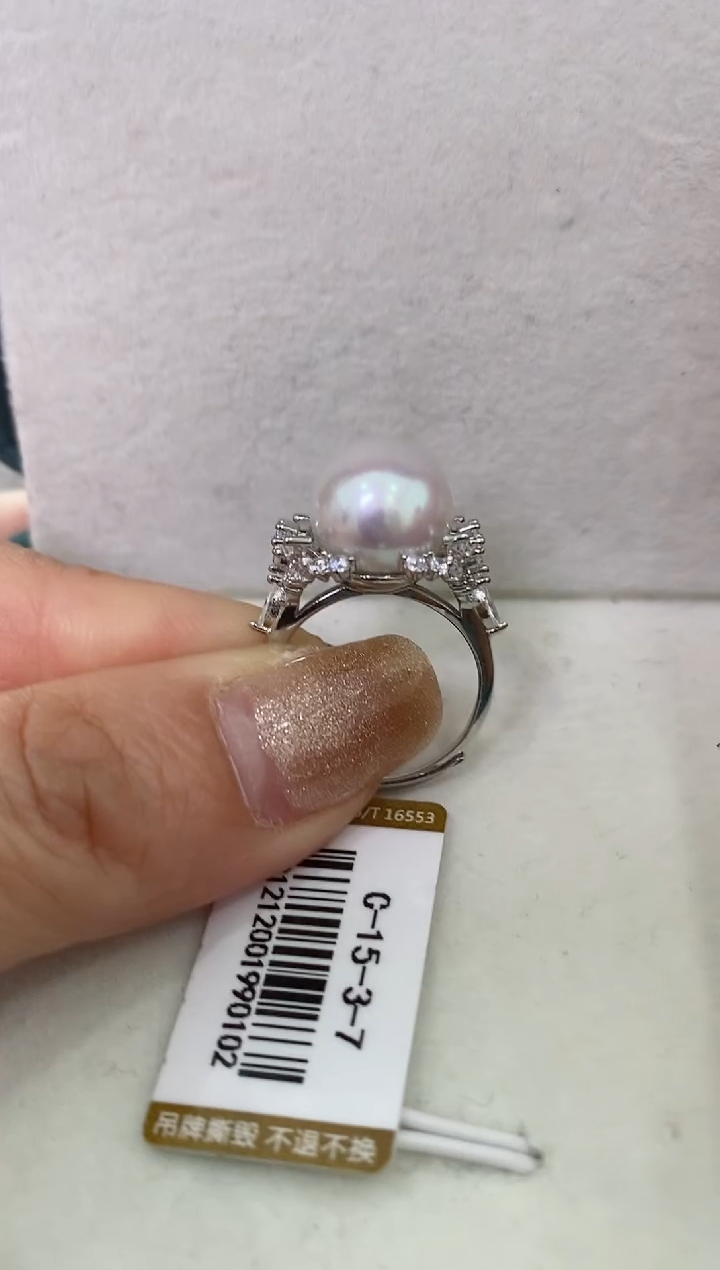 【闪购商品】淡水珍珠LL银S925镶嵌珍珠戒指@@c1212