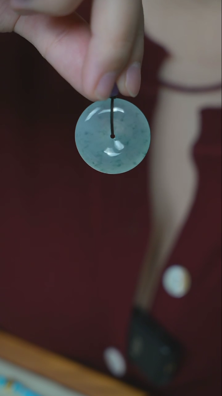 【闪购商品】翡翠吊坠(不含链)未镶嵌AA/冰飘花翡翠平安扣