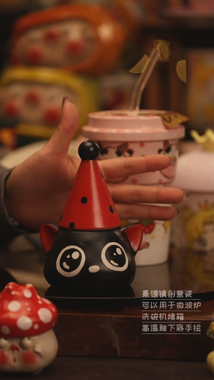 陶瓷景德镇可爱陶瓷釉下彩绘设计师款