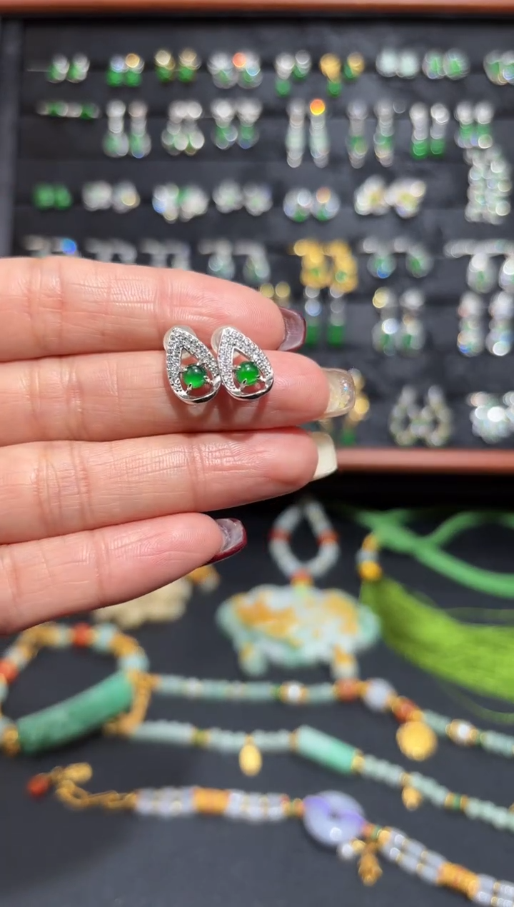 【闪购商品】翡翠颈饰银S925镶嵌蛋面/支持复检/一件