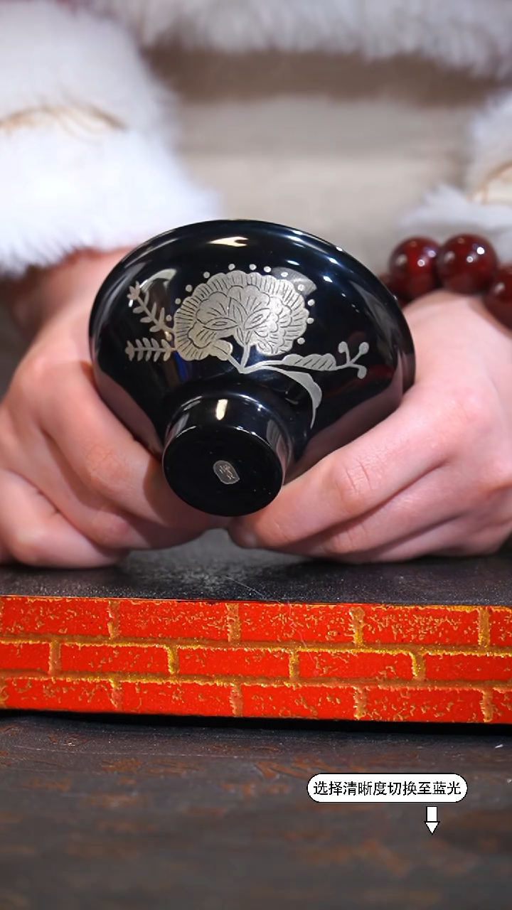 【闪购商品】非遗漆器 黄宝贤制戗刻/诧寂建盏斗笠杯