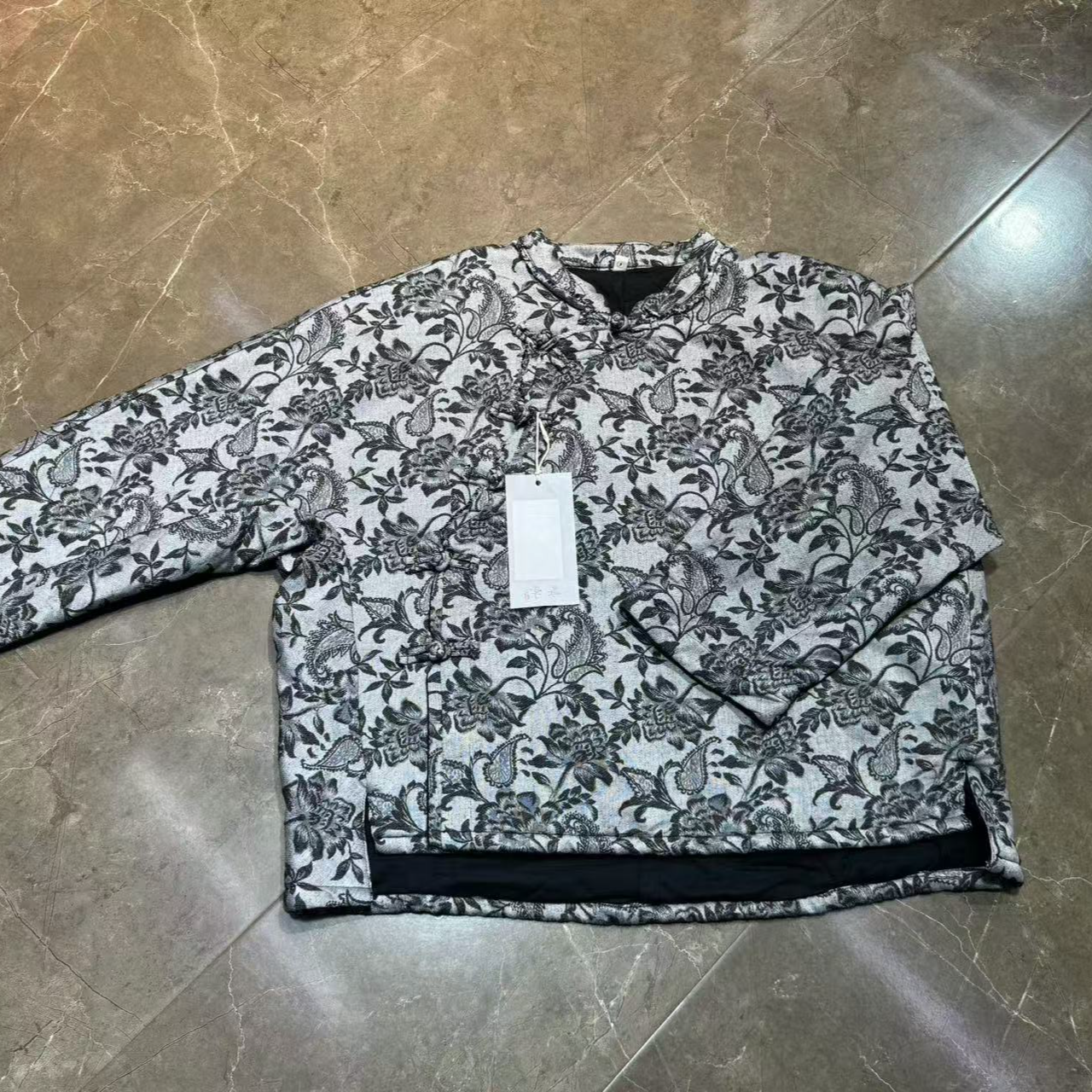 斜襟长袖厚款棉衣棉服印花上衣休闲冲锋衣加绒短袖女士豹纹