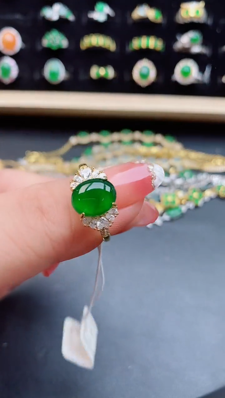 【闪购商品】翡翠戒指银S925镶嵌0805850