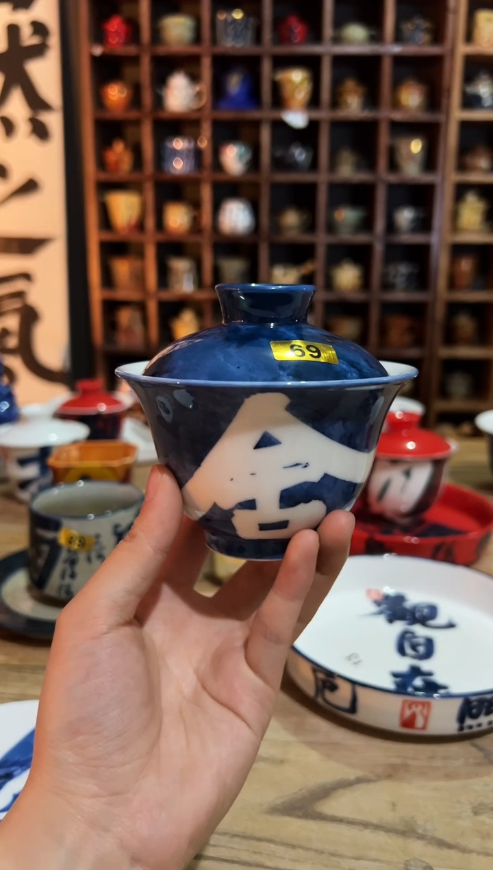 观云听雨原创手绘茶具