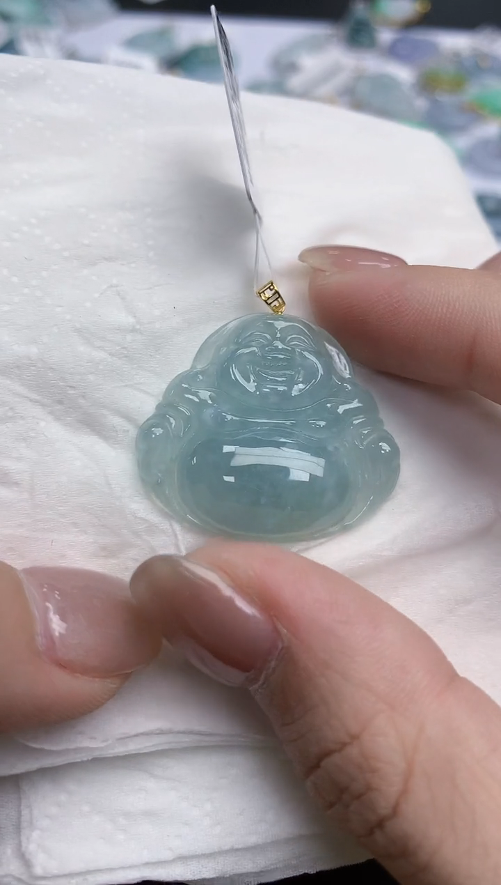 【闪购商品】翡翠颈饰18K金镶嵌天然缅甸翡翠A货