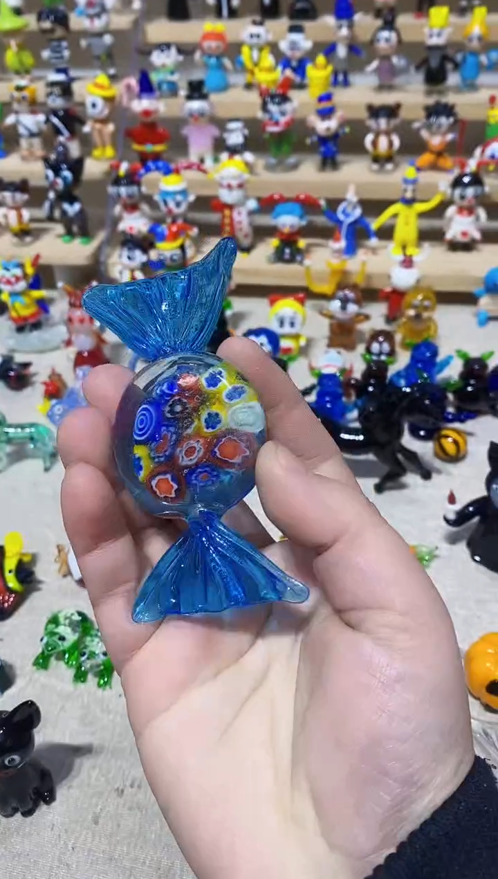 【闪购商品】琉璃手工艺品蓝色万花糖果