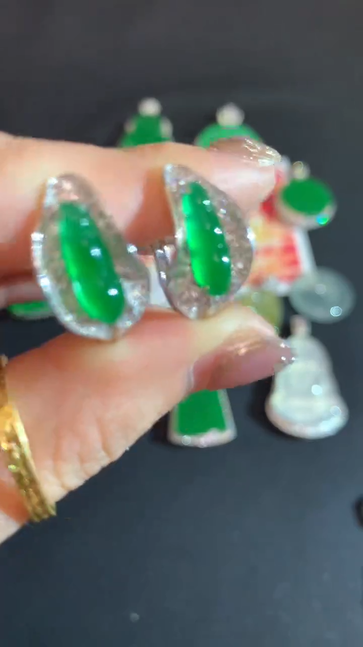 【闪购商品】翡翠18K金镶嵌耳饰耳饰不退不换|16800+0