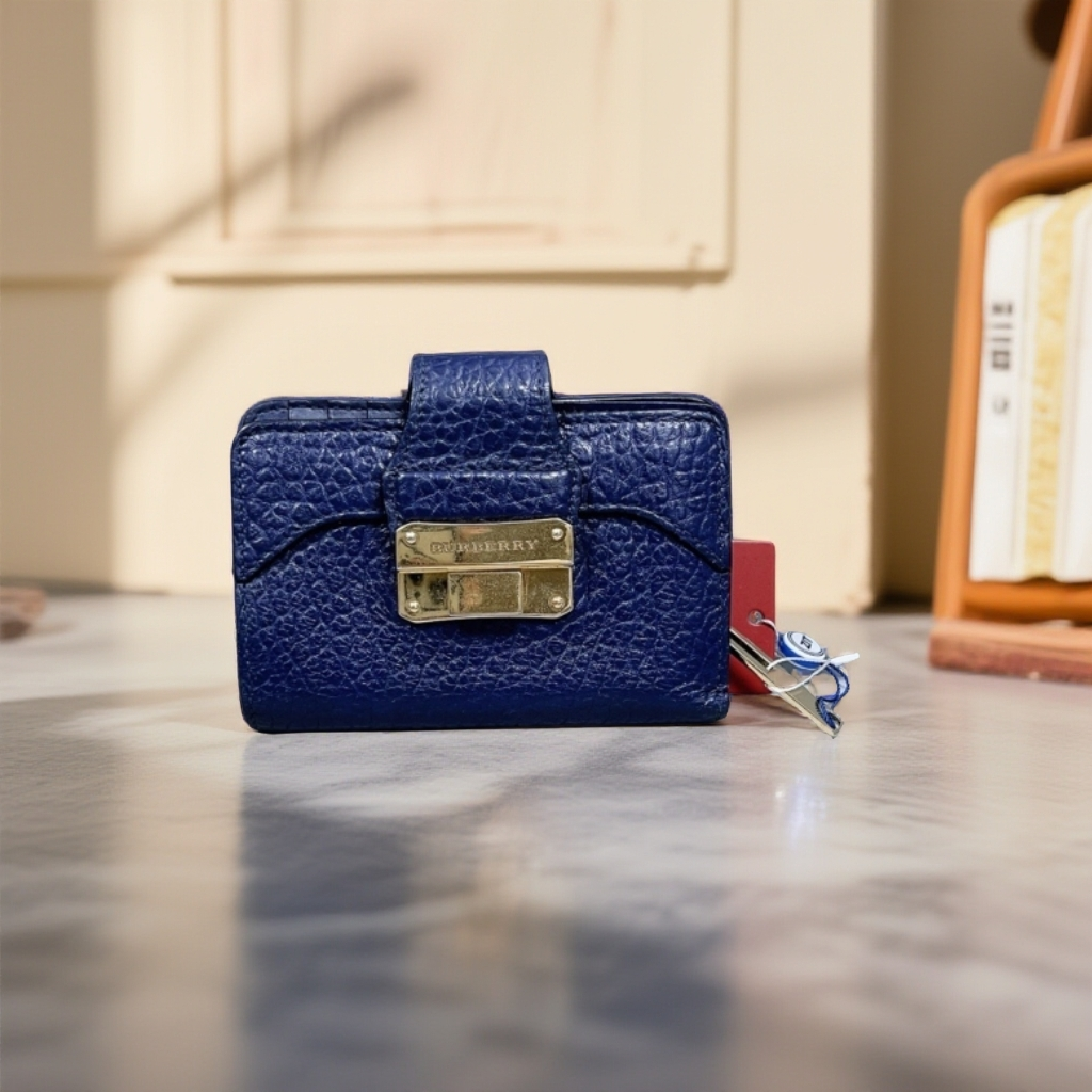 95新 BURBERRY/博柏利   蓝色短款钱包 1883 5217