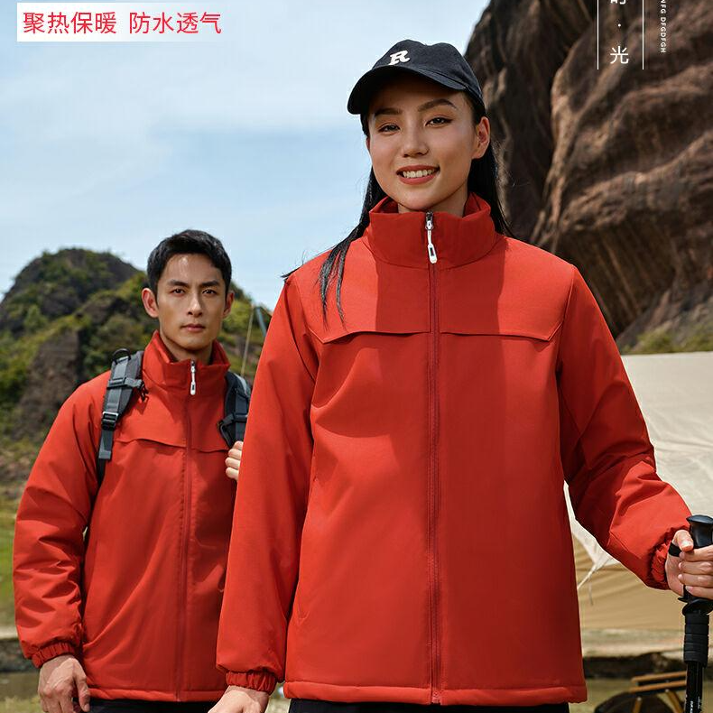 2025新款加绒夹克外套男冬季户外冲锋衣保暖防水休闲风衣夹克衫潮