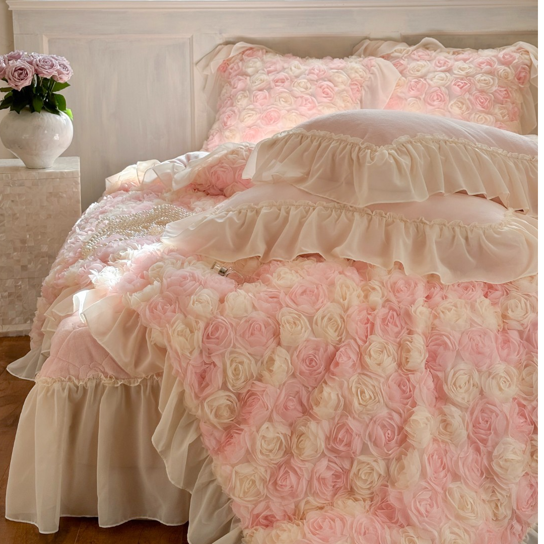 【玫瑰故事】牛奶绒加厚加绒四件套双面绒被套毛绒床单高级感床品