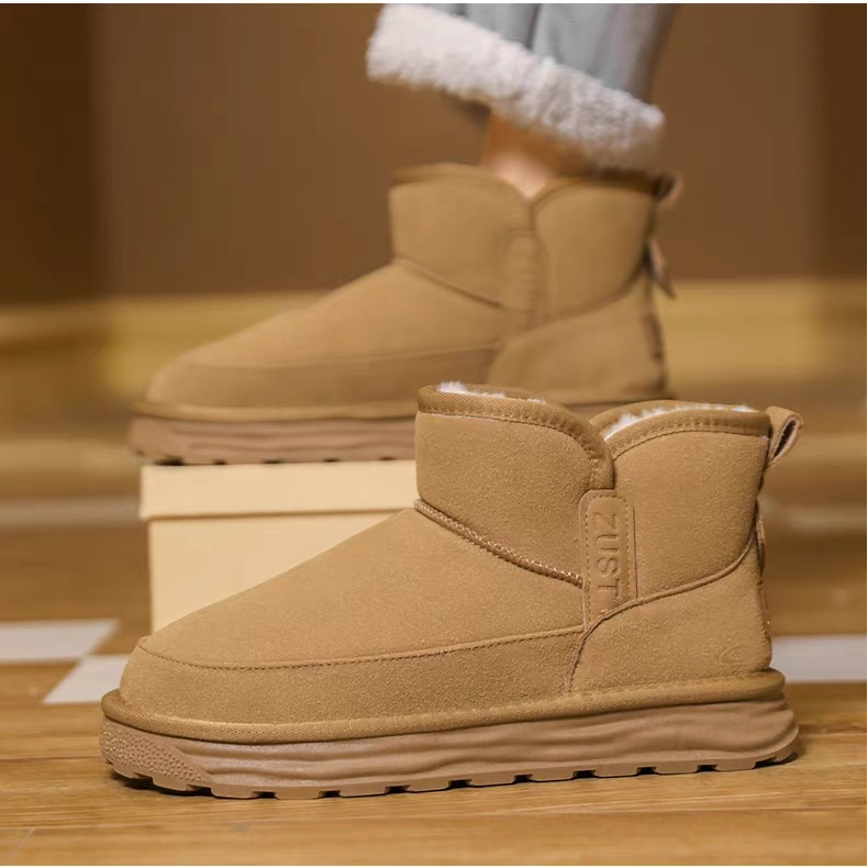 【糖】防滑保暖鞋子百搭男士一脚蹬棉靴时尚雪地靴雪地靴