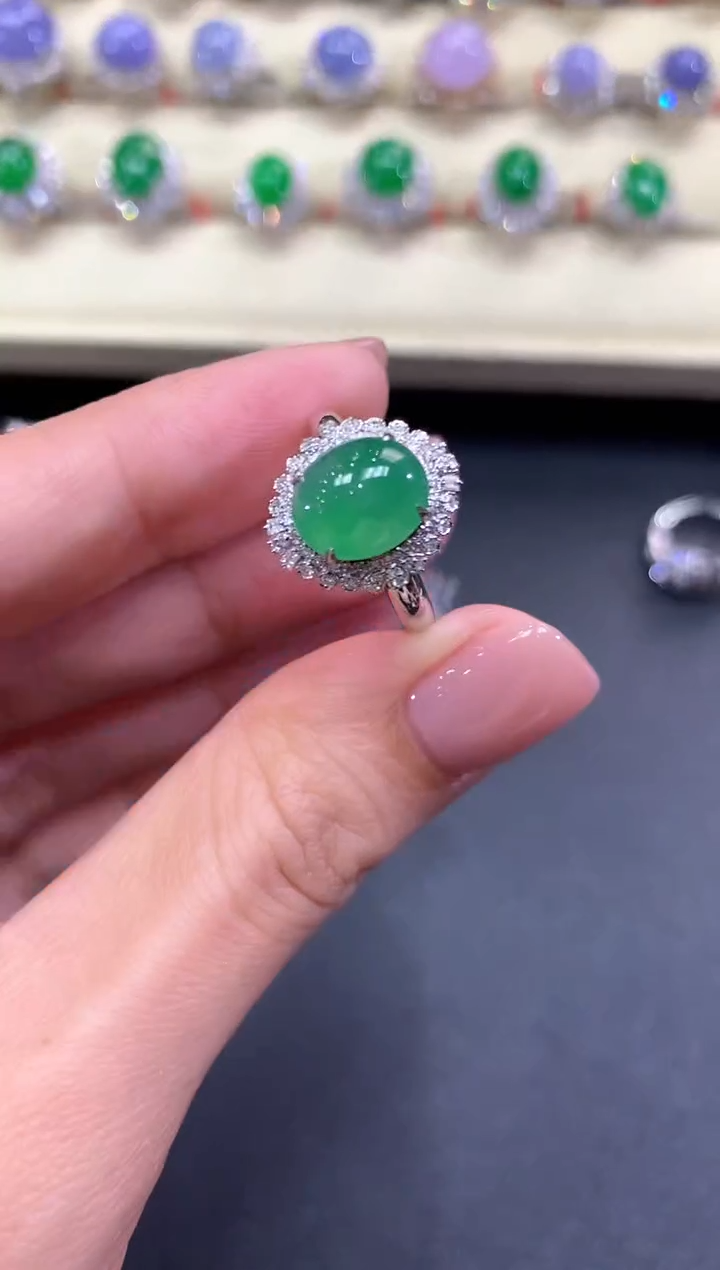 【闪购商品】翡翠戒指18K金镶嵌a254