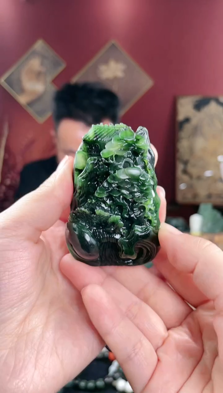 【闪购商品】和田玉把件未镶嵌碧玉山水