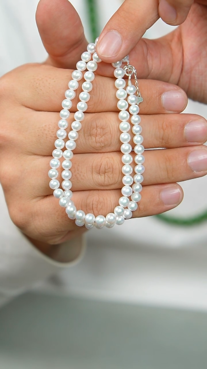 【闪购商品】淡水珍珠颈饰银S925镶嵌38号-5mm项链/GG/1