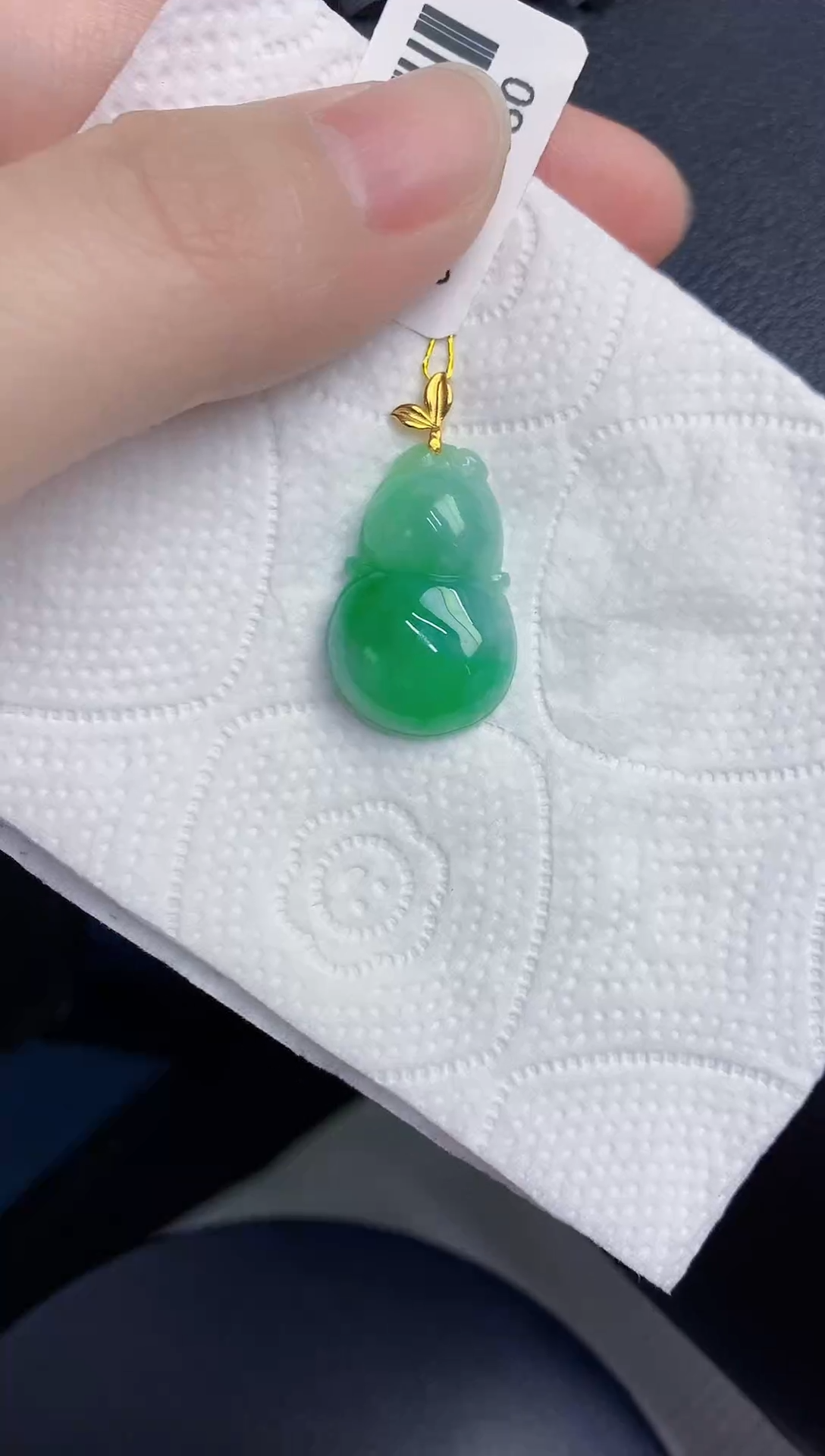 颈饰18K金镶嵌翡翠天然翡翠缅甸A货