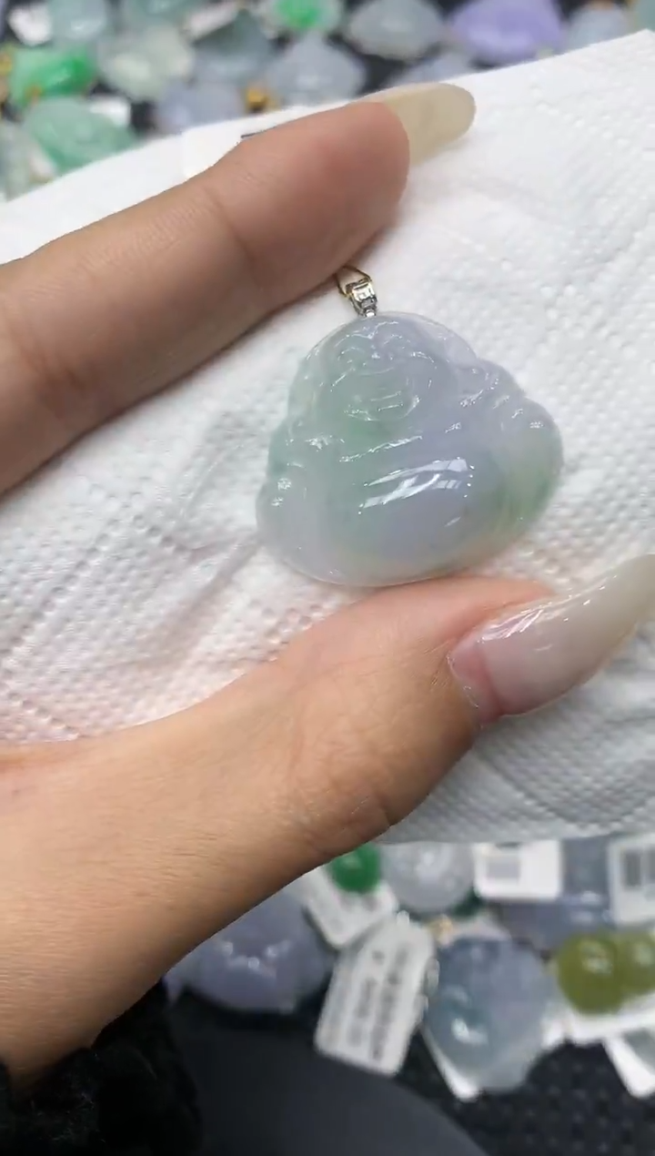 颈饰18K金镶嵌翡翠11111111111