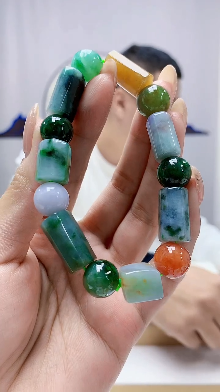 未镶嵌定制翡翠4898MM-毛货手串165