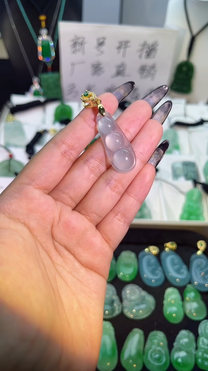 【闪购商品】翡翠手串银S925镶嵌翡翠颈饰925银镶嵌天然翡翠吊坠