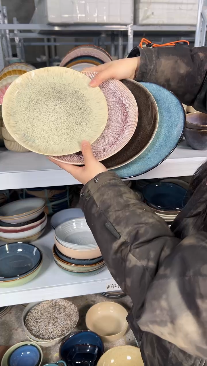 陶瓷外贸尾货瑕疵满20包邮X4 小盘8英寸