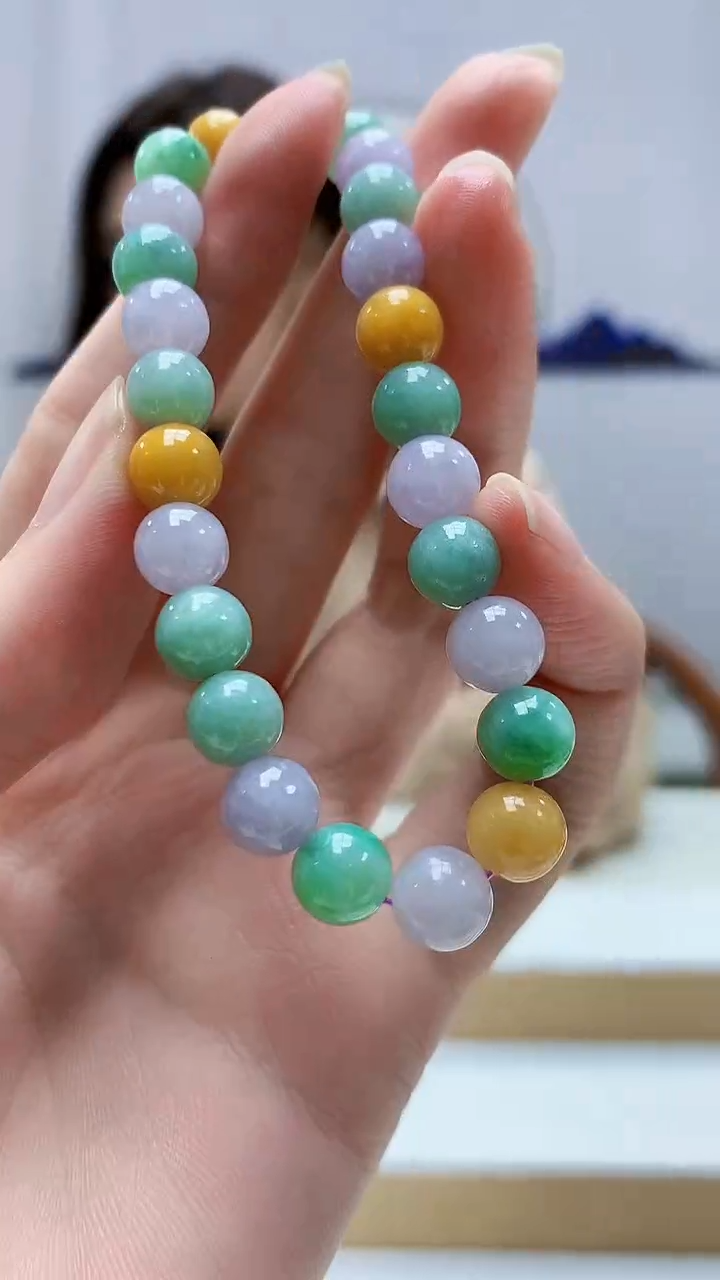 未镶嵌定制翡翠4829zm-毛货手串85