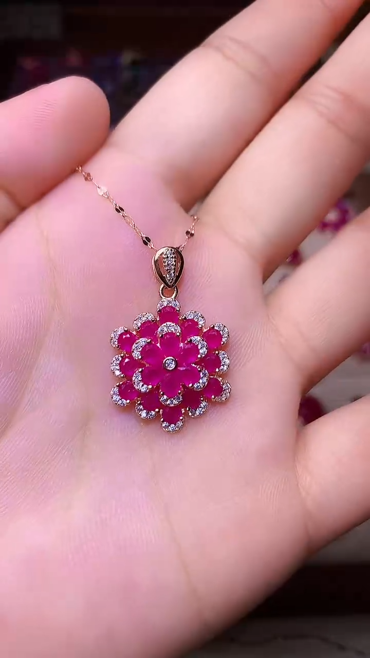 【闪购商品】红宝石颈饰银S925镶嵌000