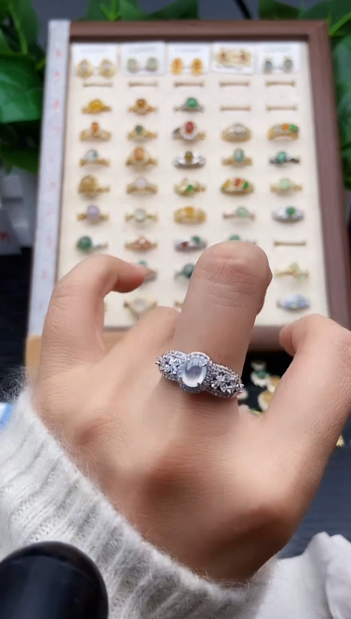 银S925镶嵌戒指翡翠12