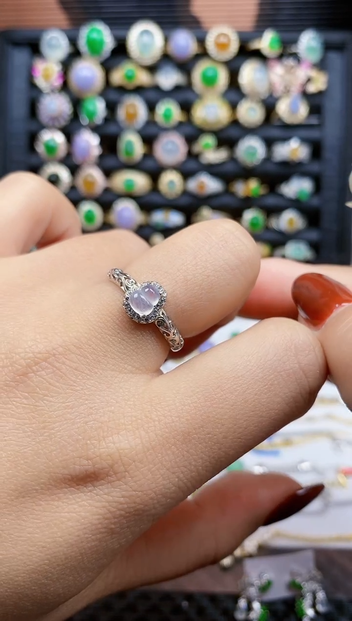 银S925镶嵌戒指翡翠391