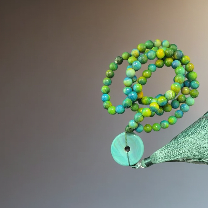 【照耀千秋 尽耀光芒】A918太古药珠绿因子毛衣链