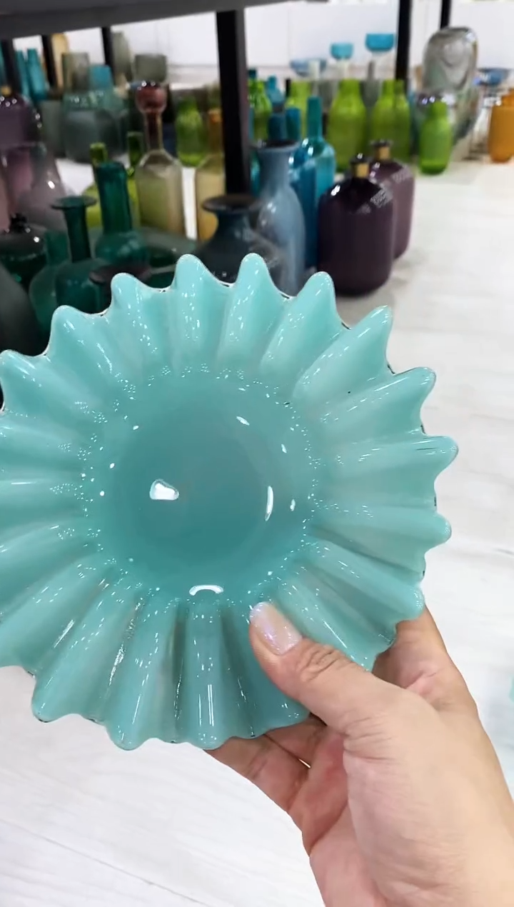 慕忆家手作琉璃花瓶瑕
