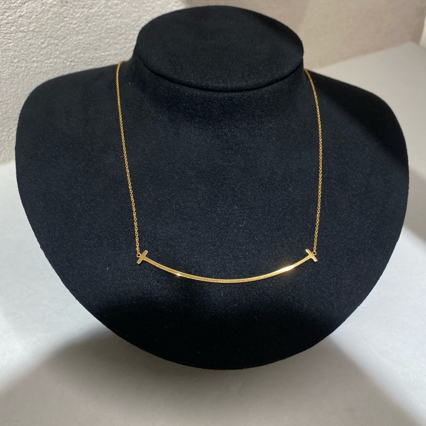 99新 Tiffany & Co./蒂芙尼 18k黄金笑脸项链 大号