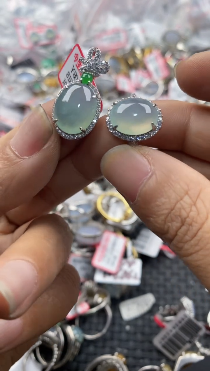 银S925镶嵌戒指翡翠555---3