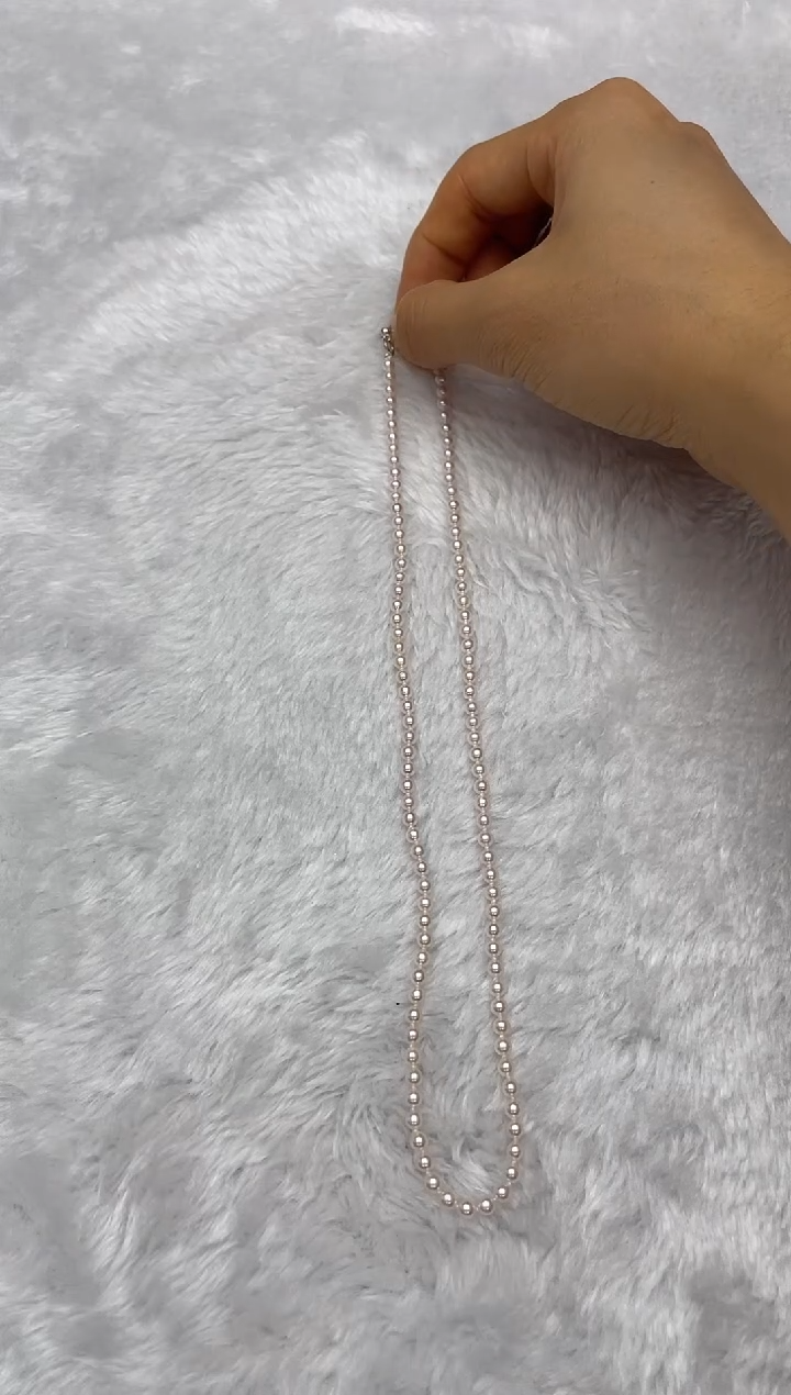 海水珍珠银S925镶嵌项链AK3.5-4mm