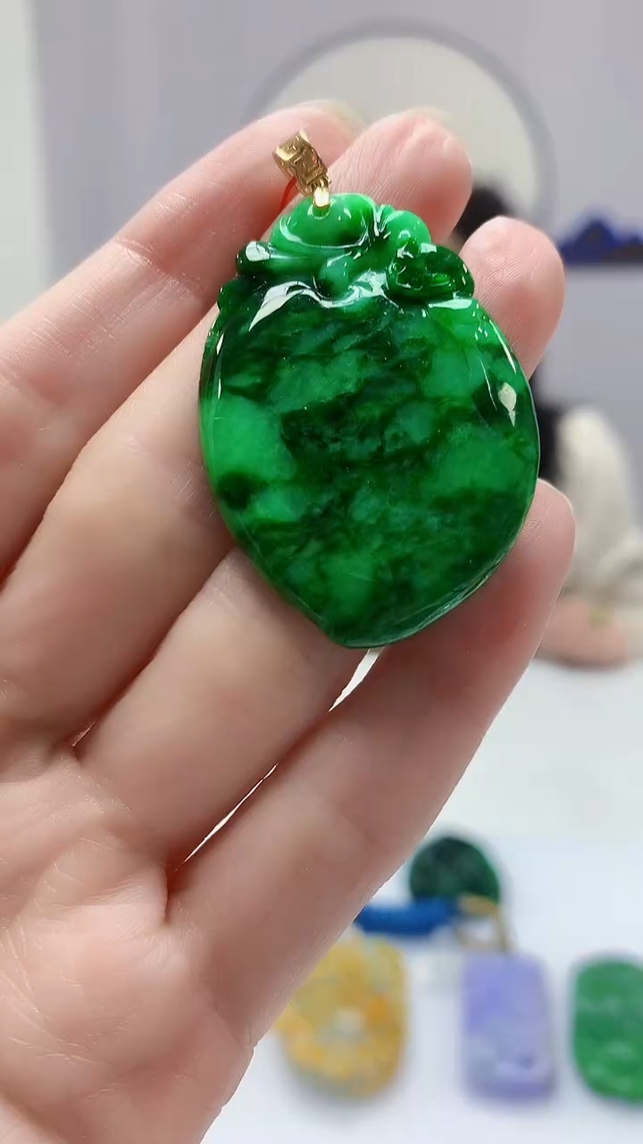 【闪购商品】定制翡翠18K金镶嵌4852zm-JJ18k福袋赠珠链212