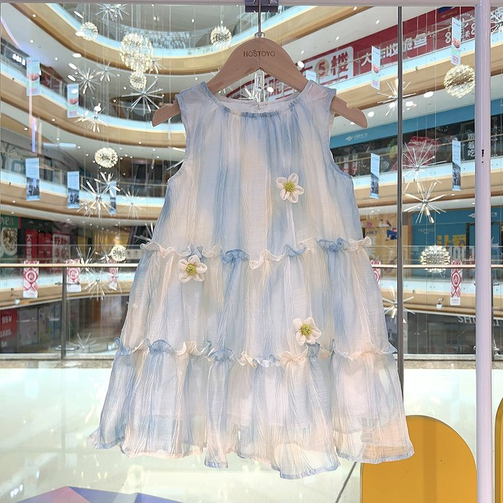 【皇室童缘】2025夏季女童舒适休闲小清晰时尚连衣裙17630470084