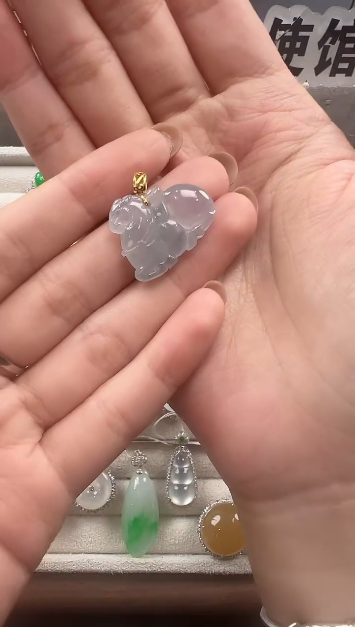 吊坠(不含链)18K金镶嵌翡翠缅甸珠宝严选SJ