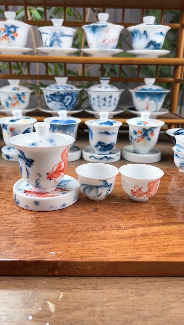 【闪购商品】全品红蓝锦鲤美人备+小盖置+美人杯2个