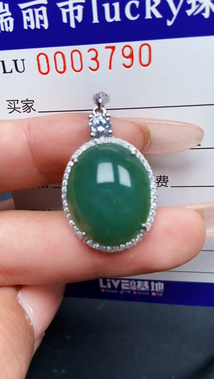 【闪购商品】翡翠颈饰银S925镶嵌3790