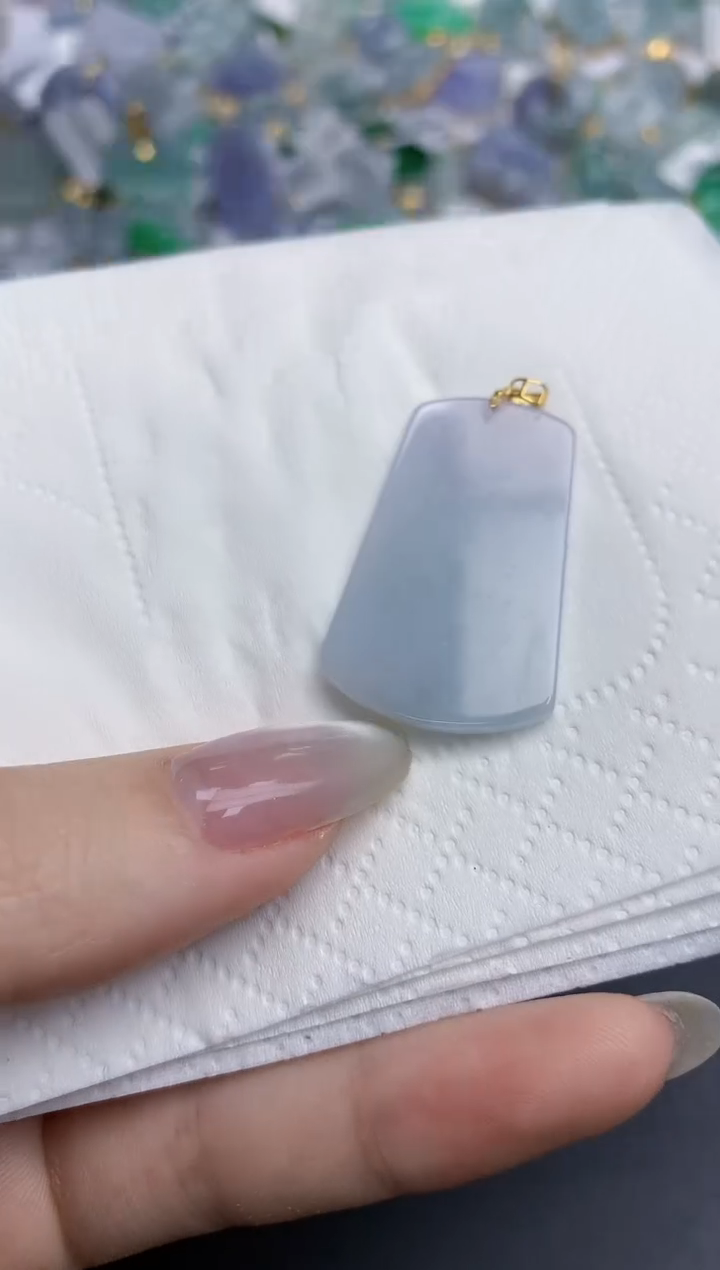 【闪购商品】翡翠颈饰18K金镶嵌天然缅甸翡翠A货